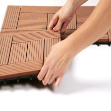 DIY WPC Decking Tile Anti-Slip Waterproof Interlocking WPC Composite Tiles Wood Plastic Composite Decking Tile Board